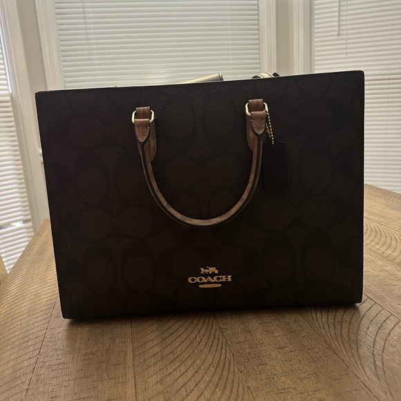 Coach Dark Brown Signature Tote - Picture 1 of 2
